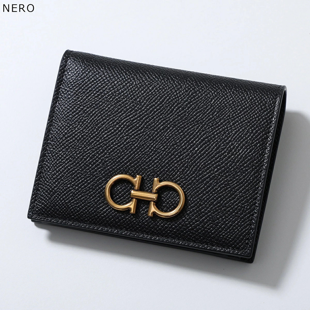 Salvatore Ferragamo Bi fold wallet THE GANCINI Leather
